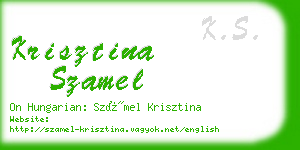 krisztina szamel business card